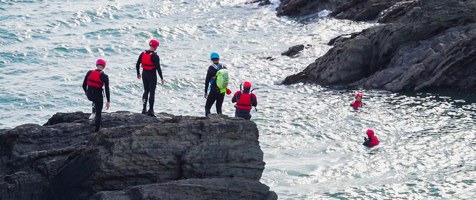 Coasteering Baggy Point, Croyde